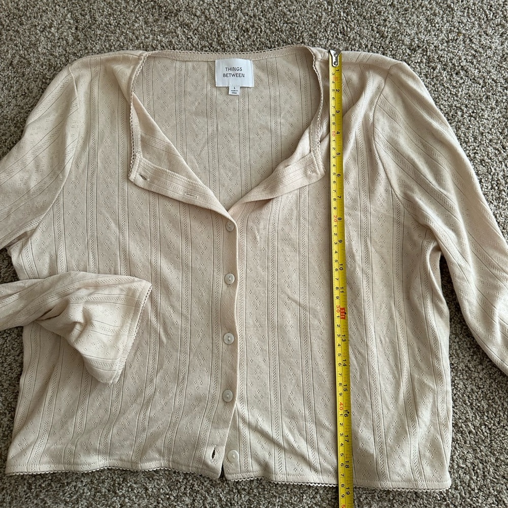 Things Between Beige Button-Down Women's Shirt - image 2
